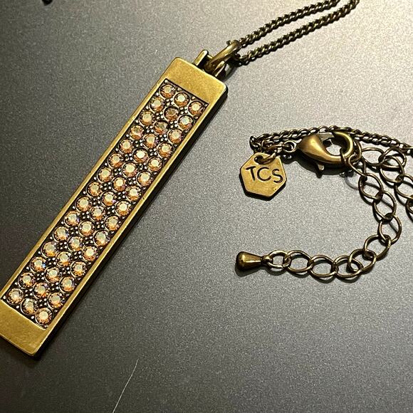 Touchstone Crystal Swarovski Rectangle Pendant - Picture 5 of 7